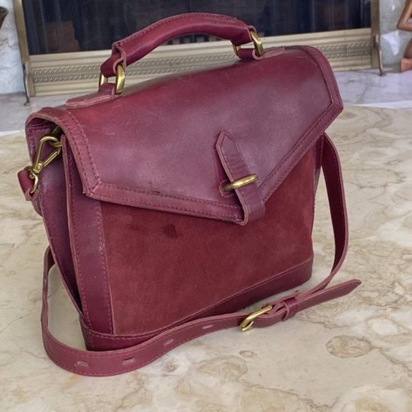 Madewell Burgundy Leather Doctors Satchel Shoulder Bag - Picture 2 of 10